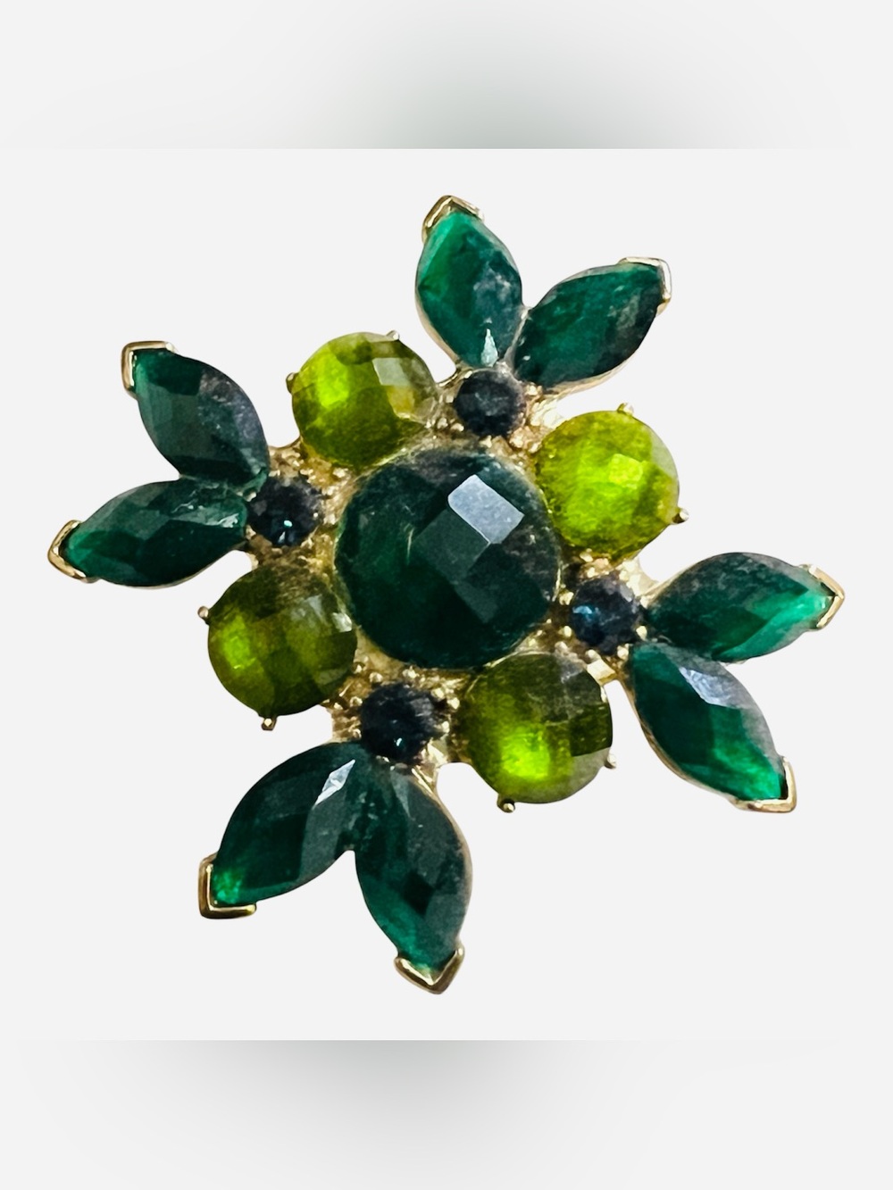 Lauren Conrad Green Crystal Floral Statement Brooch